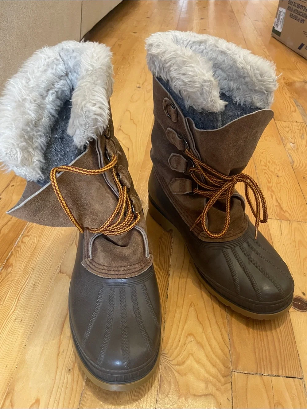 Sorel Brown Lace-Up Winter Boots with Lug Soles